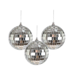 Set 3 Boules Disco Argent 8 cm / Kit 3 Boules Disco / La Maison Du déguisement
