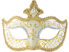 Loup Vénitien Or et Argent / Masque Venice Paillettes Dorée et Argent / La Maison Du Déguisement