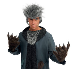 Gants Loup Garou Marron / Mains Bête Marron / Gants Monstre Marron en latex avec poils / la Maison Du Déguisement