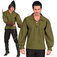 Chemise Moyen Age Vert / Chemise Robin des Bois / Chemise Paysan Vert / Chemise Tavernier médiéval Adulte / La Maison Du Déguisement