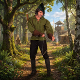 Chemise Moyen Age Vert / Chemise Robin des Bois / Chemise Paysan Vert / Chemise Tavernier médiéval Adulte / La Maison Du Déguisement