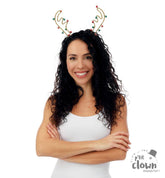 Serre-tête Rênes avec Grelots / Cornes de Renne Méta / La Maison du Déguisement