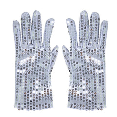 Gants Argent paillettes / Gants Michael Sequins Argent / La Maison Du déguisement