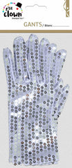 Gants Argent paillettes / Gants Michael Sequins Argent / La Maison Du déguisement