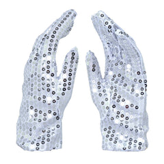 Gants Argent paillettes / Gants Michael Sequins Argent / La Maison Du déguisement