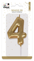 Bougie Anniversaire Chiffre 4 Doré / La Maison Du Déguisement