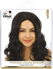 Perruque Longue Bouclée Sans Frange Noir / La Maison Du Déguisement