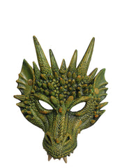 Masque Dragon Vert, Demi Visage / Demi Masque Dragon Souple / La Maison Du Déguisement