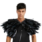 Echarpe en Plumes Noir BM / Cape Gothique en plumes noir / Châles en Plumes Noir élégants et uniques / La Maison Du Déguisement