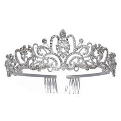 Diadème Princesse Métal Argent et Strass BM / Couronne de Princesse élégante Pour Femme / Couronne De Reine Métal Argent / La Maison du Déguisement