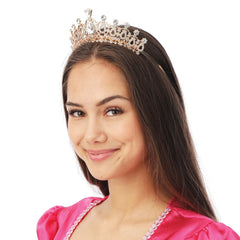 Diadème Princesse Métal Or et Strass BM / Couronne de Princesse élégante Pour Femme / Couronne De Reine Métal Dorée / La Maison du Déguisement