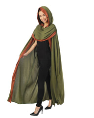 Déguisement Cape Médiévale Avec Capuche Vert / Costume Cape Vert Forêt En Velours à Large Capuche / La Maison Du Déguisement