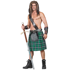 Déguisement Kilt écossais Vert / Costume Kilt écossais Vert / Kilt Avec Sac En Peluche / La Maison Du Déguisement