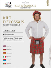 Kilt écossais Rouge BM / Déguisement Kilt Écossais Rouge BM / Costume Kilt d'écossais / La maison Du Déguisement