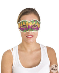 Loup Vénitien Violet,Vert et Or / La Maison du Déguisement