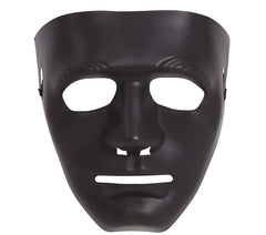 Masque Noir PVC / Masque Halloween Noir PVC / Masque Neutre Noir Avec Front / La Maison Du Déguisement