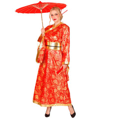 Déguisement Kimono Rouge Adulte / Costume Geisha Japonaise Femme / La Maison Du Déguisement