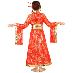 Déguisement Kimono Rouge Enfant / Costume Geisha Japonaise Fille / La Maison Du Déguisement