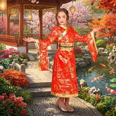 Déguisement Kimono Rouge Enfant / Costume Geisha Japonaise Fille / La Maison Du Déguisement
