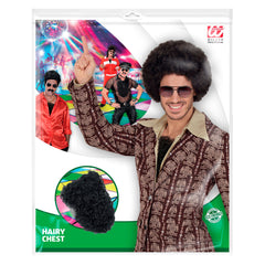 Torse velu noir / Faux torse velu avec poils frisés / La maison Du Déguisement