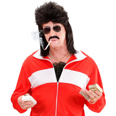 Torse velu noir / Faux torse velu avec poils frisés / La maison Du Déguisement