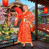 Déguisement Kimono Rouge Adulte / Costume Geisha Japonaise Femme / La Maison Du Déguisement