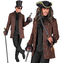 Déguisement Manteau Pirate Marron Adulte / Costume Steampunk Marron Homme / Costume Manteau Personnage Historique / La Maison Du Déguisement