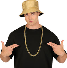 Collier BLING BLING Doré / Collier Disco P.I.M.P Or / Chaîne En Métal Doré / La Maison Du Déguisement