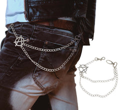 Chaîne Punk Argent / Chaine Rockeur / Chaîne De Biker Argent / La Maison Du Déguisement