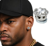 Boucles d'oreilles Faux Pierre magnétiques / Blister avec 2 boucles d'oreilles magnétiques / La Maison Du Déguisement