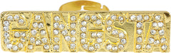 Bague Gangsta Dorée Réglable / Bague Gangsta Or Strass Scintillants Bling Bling / La Maison Du Déguisemennt