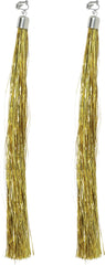 Boucles d’oreilles à Franges Or / Boucles d’Oreilles Longues Dorée Franges Brillante Années 80 Disco / La Maison Du Déguisement