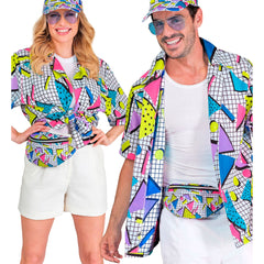 Chemise Disco Année 80s Funky Blanc / Chemise Mode Funk Année 80s Blanc / La Maison Du Déguisement