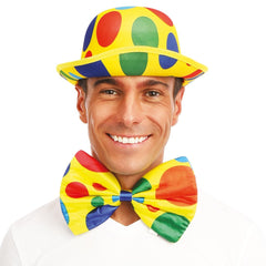 Chapeau Melon de clown Multicolore / Chapeau Melon à Pois / La maison Du Déguisement