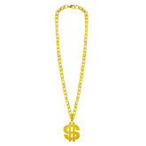 Collier Dollar Doré / Chaîne Dollar Avec Pendentif De Qualité / Collier Dollar Bling Bling Or / La Maison Du Déguisement