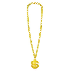 Collier Dollar Doré / Chaîne Dollar Avec Pendentif De Qualité / Collier Dollar Bling Bling Or / La Maison Du Déguisement