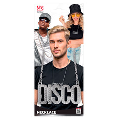Collier Disco Argent / Chaînes Disco Argent / Chaîne Métallique avec Pendentif DISCO / La Maison Du Déguisement