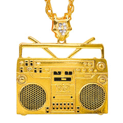 Collier Blaster Pimp Or / Collier Radio doré / Chaîne Ghetto Blaster / La Maison Du Déguisement