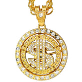 Collier Dollar Luxe Avec Strass / Chaîne Dollar Avec Strass / Collier Dollar Bling Bling Luxe / La Maison Du Déguisement