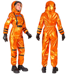 Déguisement Astronaute Orange Métallisé Luxe Femme / Costume Cosmonaute Métallisé Orange Femme Avec Casque / La Maison Du Déguisement