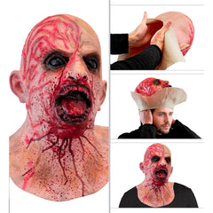 Masque De Zombie Tête Entière Avec Cou En Latex / Masque Halloween Zombie / La Maison Du Déguisement
