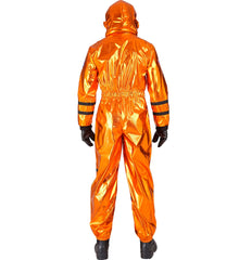 Déguisement Astronaute Orange Métallisé Luxe / Costume Cosmonaute Métallisé Orange Avec Casque / La Maison Du Déguisement