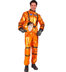 Déguisement Astronaute Orange Métallisé Luxe / Costume Cosmonaute Métallisé Orange Avec Casque / La Maison Du Déguisement