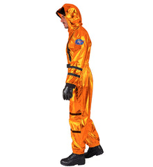 Déguisement Astronaute Orange Métallisé Luxe / Costume Cosmonaute Métallisé Orange Avec Casque / La Maison Du Déguisement