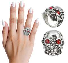 Bague Crâne Métal / Bague Tête de Mort en Métal / La Maison Du Déguisement