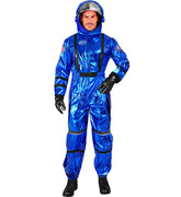 Déguisement Astronaute Bleu Métallisé Luxe / Costume Cosmonaute Métallisé Bleu Avec Casque / La Maison Du Déguisement