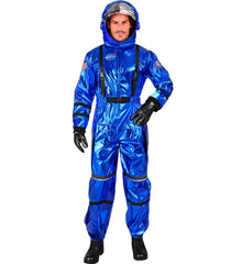 Déguisement Astronaute Bleu Métallisé Luxe / Costume Cosmonaute Métallisé Bleu Avec Casque / La Maison Du Déguisement