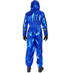 Déguisement Astronaute Bleu Métallisé Luxe / Costume Cosmonaute Métallisé Bleu Avec Casque / La Maison Du Déguisement