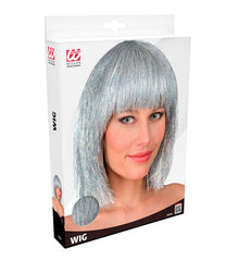 Perruque Glamour Brillante Argent / Perruque Lamé Disco Argent / la Maison Du Déguisement