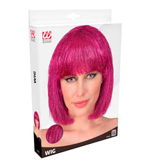 Perruque Glamour Brillante Rose / Perruque Lamé Disco Rose / La Maison Du Déguisement